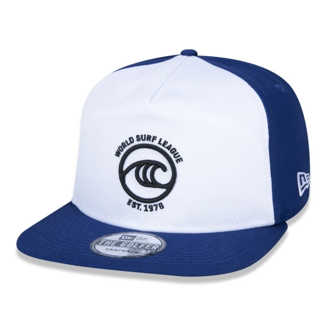 Boné Golfer Oficial WSL Surfe Azul Branco Aba Reta Snapback