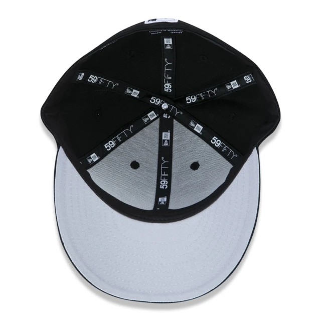 Boné 59FIFTY Low Profile MLB Chicago White Sox College Label Aba Pré Curvada Fitted Preto