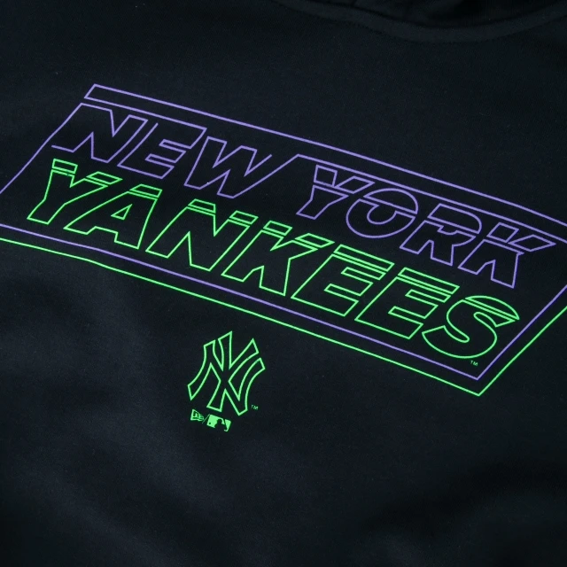 Moletom Plus Size Canguru Fechado MLB New York Yankees Rave Space 90s