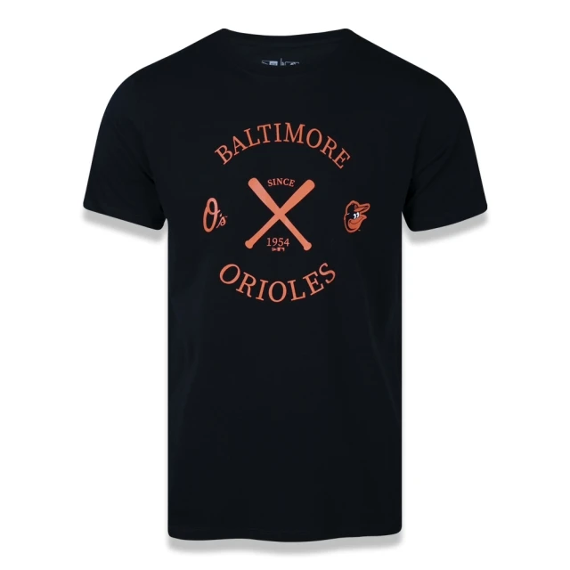 Camiseta Manga Curta MLB Baltimore Orioles College Bat