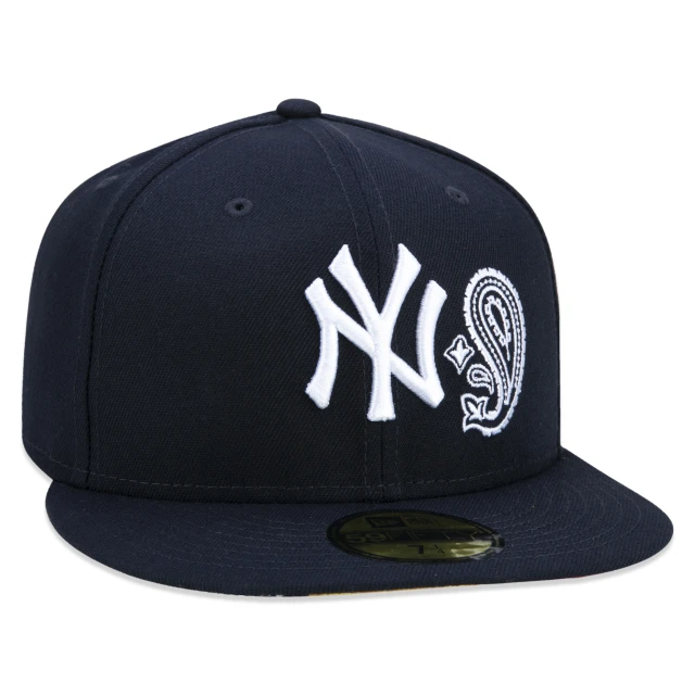 Boné 59FIFTY New York Yankees Patchwork Aba Reta Azul Marinho
