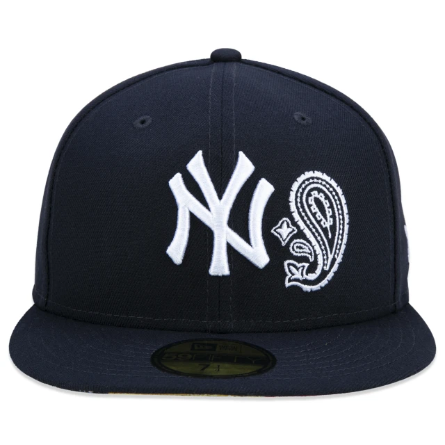 Boné 59FIFTY New York Yankees Patchwork Aba Reta Azul Marinho