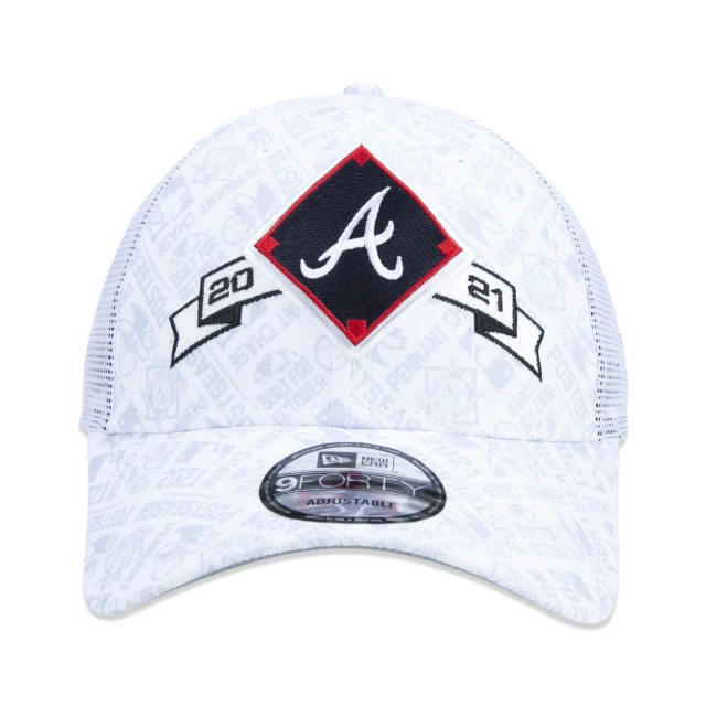 Boné 9FORTY Trucker Atlanta Braves Campeão World Series Champions 2021 Locker Room