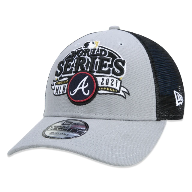 Boné 9FORTY Atlanta Braves Campeão Da Liga Locker Room MLB Ajustável Aba Curva