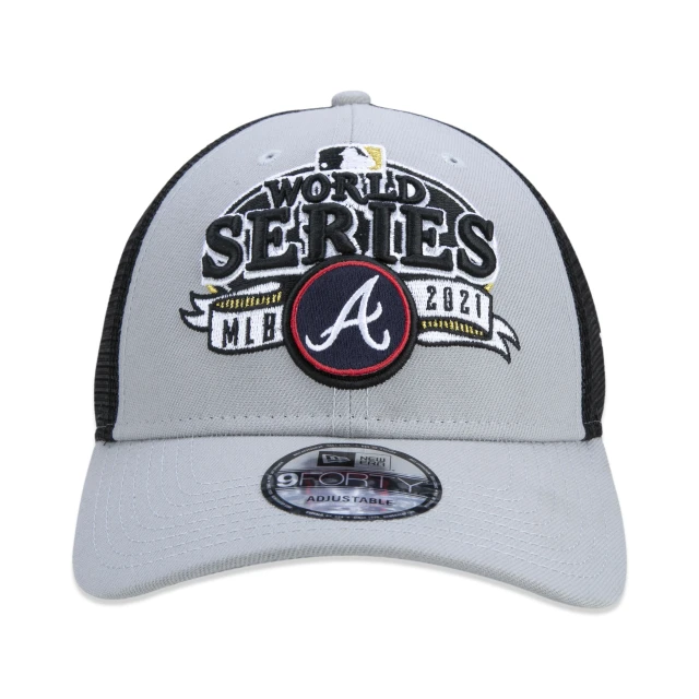 Boné 9FORTY Atlanta Braves Campeão Da Liga Locker Room MLB Ajustável Aba Curva