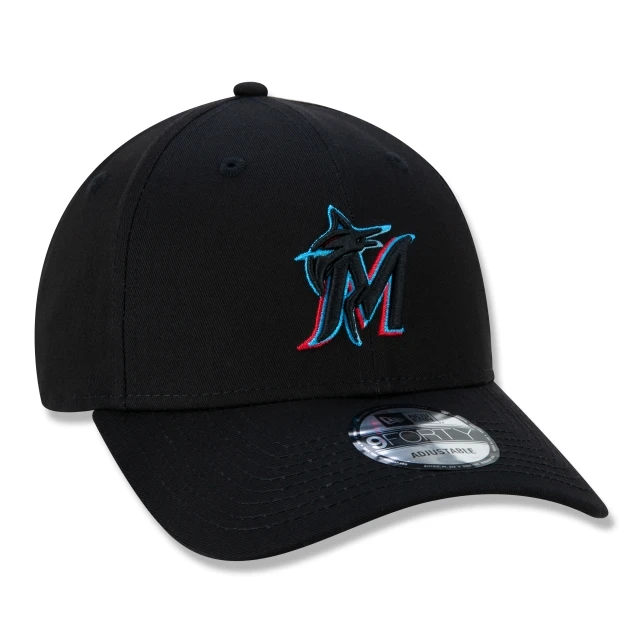 Boné 9FORTY Snapback Aba Curva Miami Marlins Team Color Time