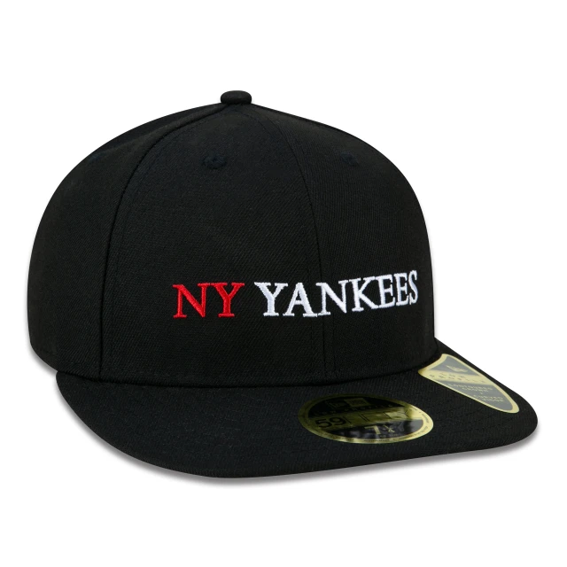 Boné 59FIFTY Low Profile MLB New York Yankees Classic Aba Pré Curvada Preto