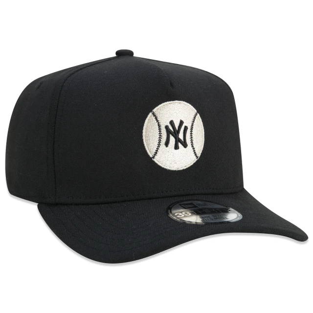 Boné 39THIRTY A-Frame MLB New York Yankees Core Aba Curva Preto