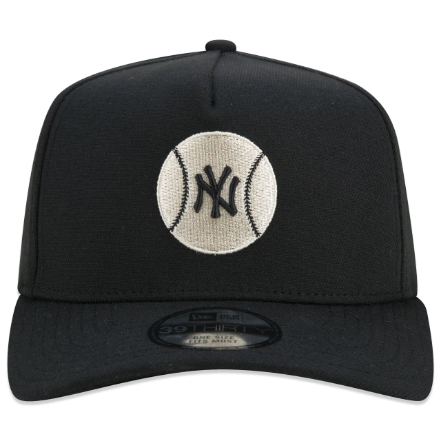 Boné 39THIRTY A-Frame MLB New York Yankees Core Aba Curva Preto