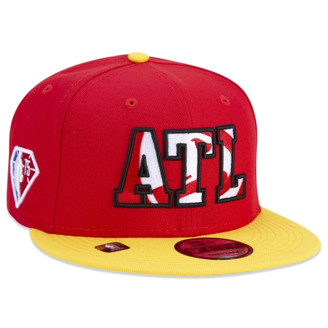 Boné 9FIFTY Atlanta Hawks NBA Authentic Draft Series Aba Reta Vermelho