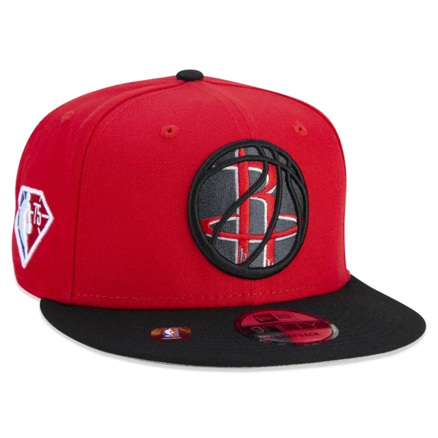 Boné 9FIFTY Houston Rockets NBA Authentic Draft Series Aba Reta Vermelho