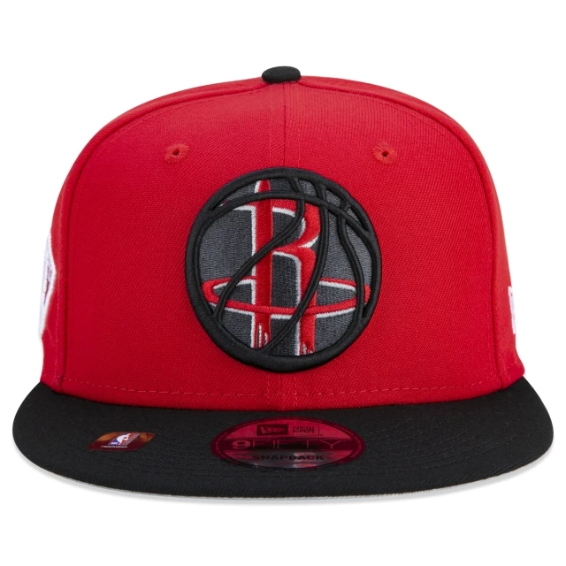 Boné 9FIFTY Houston Rockets NBA Authentic Draft Series Aba Reta Vermelho