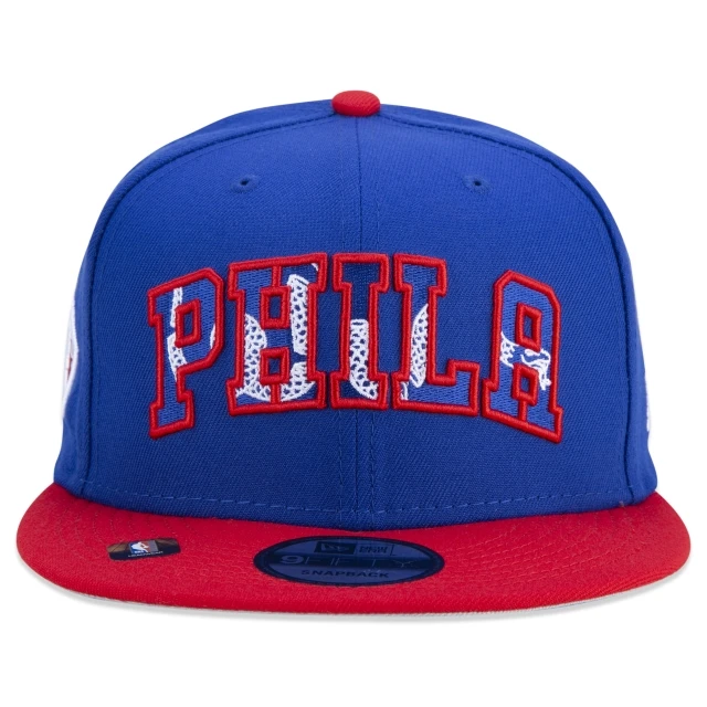 Boné 9FIFTY Philadelphia 76ers NBA Authentic Draft Series Aba Reta Azul