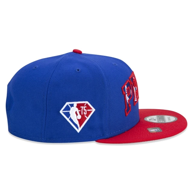 Boné 9FIFTY Philadelphia 76ers NBA Authentic Draft Series Aba Reta Azul