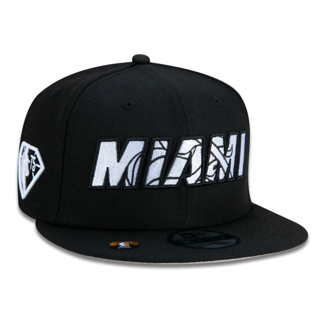 Boné 9FIFTY Miami Heat NBA Authentic Draft Series Aba Reta Preto