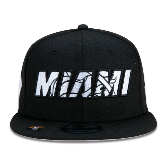 Boné 9FIFTY Miami Heat NBA Authentic Draft Series Aba Reta Preto