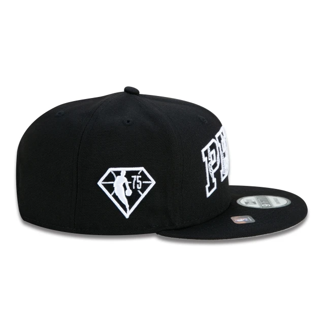 Boné 9FIFTY Philadelphia 76ers NBA Authentic Draft Series Aba Reta Preto