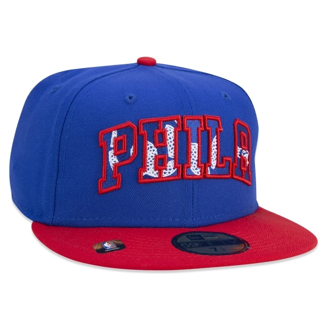 Boné 59FIFTY Philadelphia 76ers NBA Authentic Draft Series Aba Reta Azul