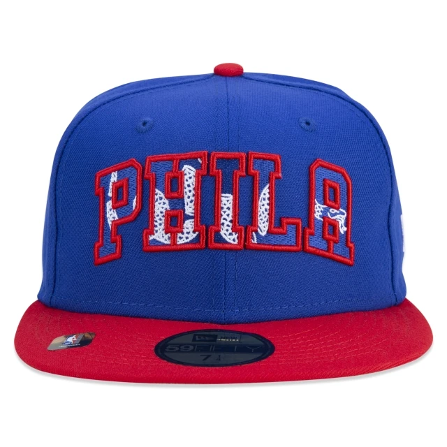 Boné 59FIFTY Philadelphia 76ers NBA Authentic Draft Series Aba Reta Azul