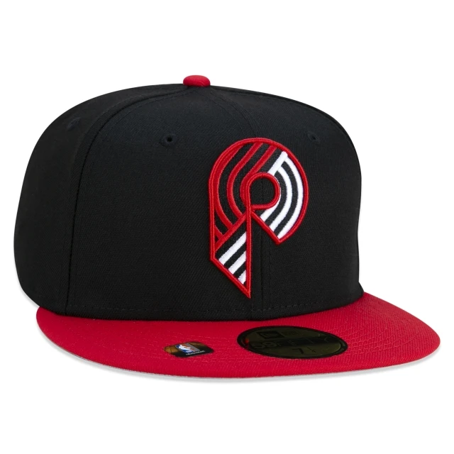 Boné 59FIFTY Portland Trailblazers NBA Authentic Draft Series Aba Reta Preto