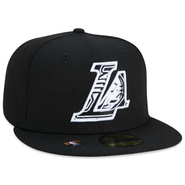 Boné 59FIFTY Los Angeles Lakers NBA Authentic Draft Series Aba Reta Preto