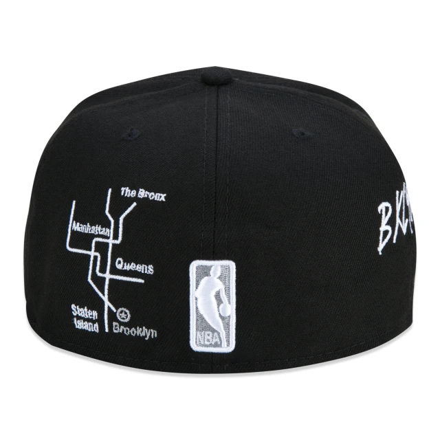 Boné 59FIFTY Brooklyn Nets City Transit Aba Reta Preto
