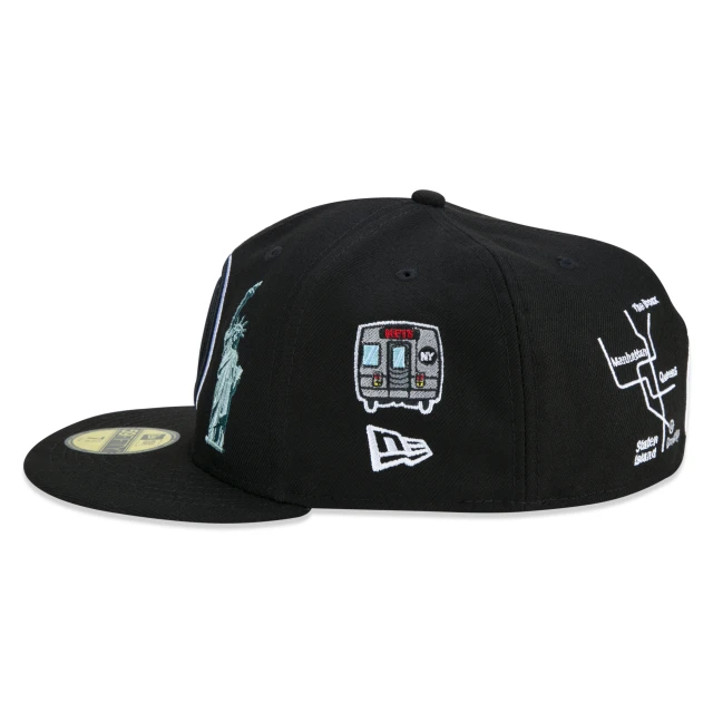 Boné 59FIFTY Brooklyn Nets City Transit Aba Reta Preto