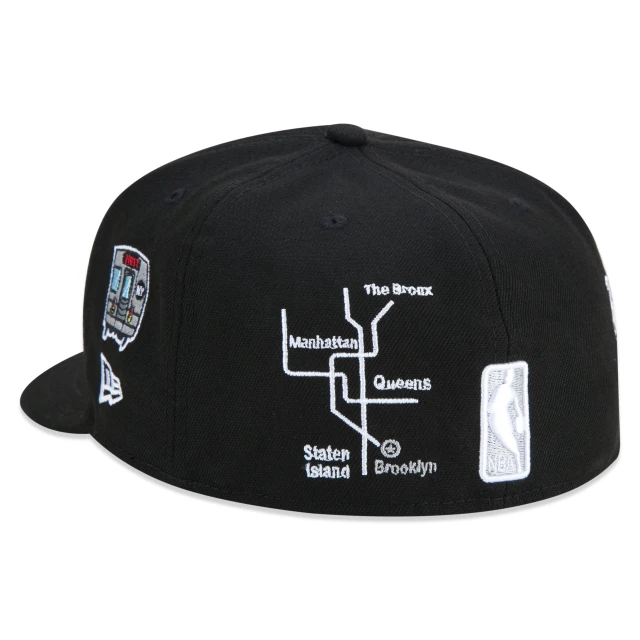 Boné 59FIFTY Brooklyn Nets City Transit Aba Reta Preto