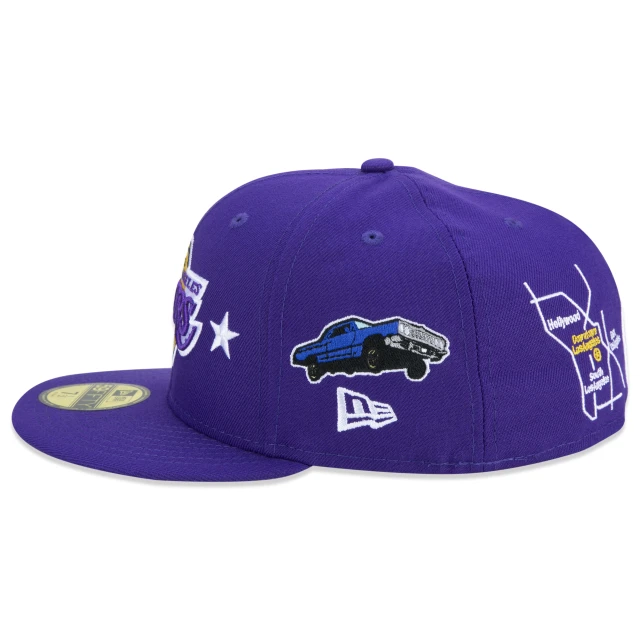 Boné 59FIFTY Los Angeles Lakers City Transit Aba Reta Roxo