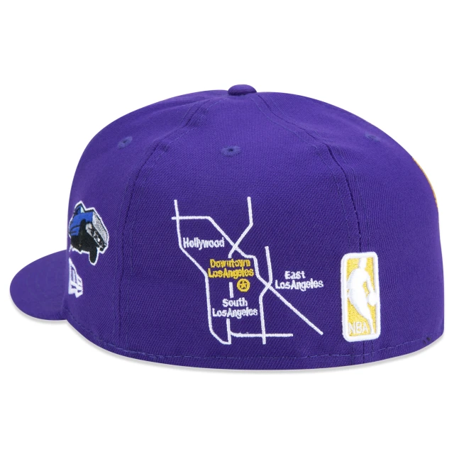Boné 59FIFTY Los Angeles Lakers City Transit Aba Reta Roxo