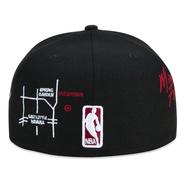Boné 59FIFTY Miami Heat City Transit Aba Reta Preto