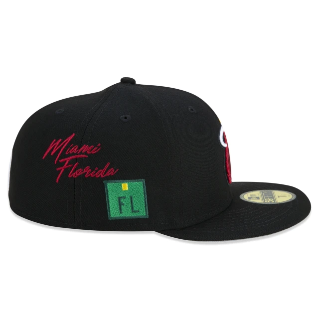 Boné 59FIFTY Miami Heat City Transit Aba Reta Preto