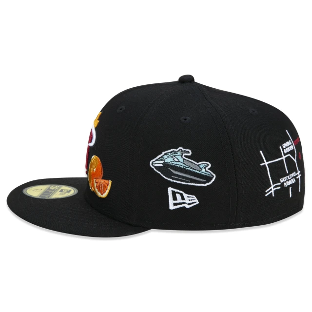 Boné 59FIFTY Miami Heat City Transit Aba Reta Preto