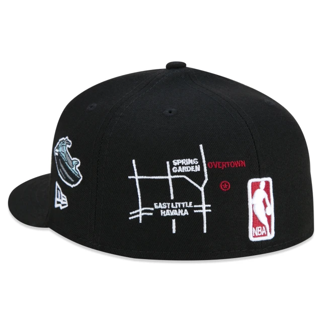 Boné 59FIFTY Miami Heat City Transit Aba Reta Preto