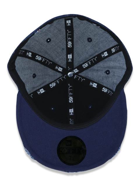 Boné 59FIFTY Aba Reta Fechado NBA Golden State Warriors Denim Applique