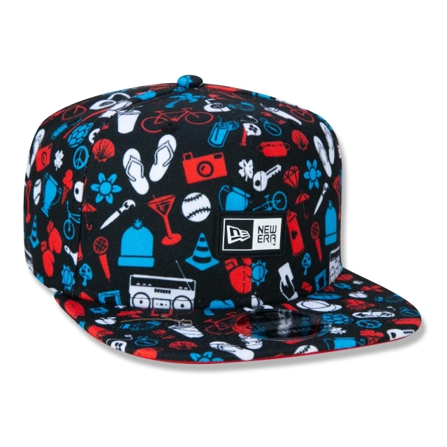 Boné 9FIFTY High Crown Snapback Aba Reta Logo Box Core