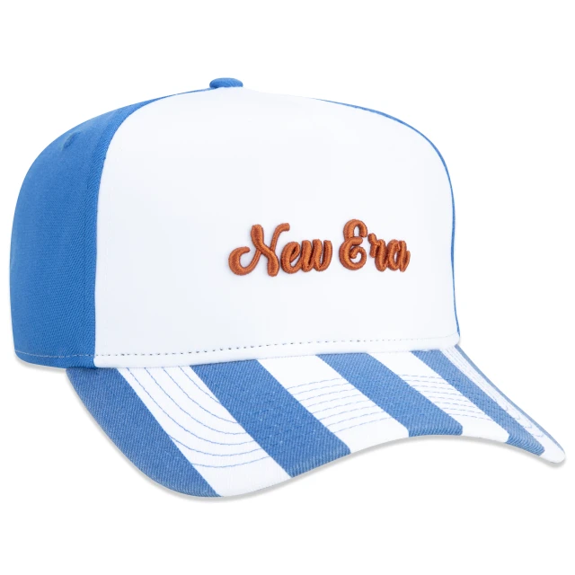 Boné 9FORTY A-Frame Snapback Vacation Listrado Aba Curva Branco/Azul