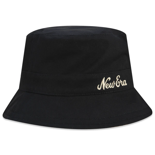 Chapéu Bucket Dupla Face Joyfull Preto Bege