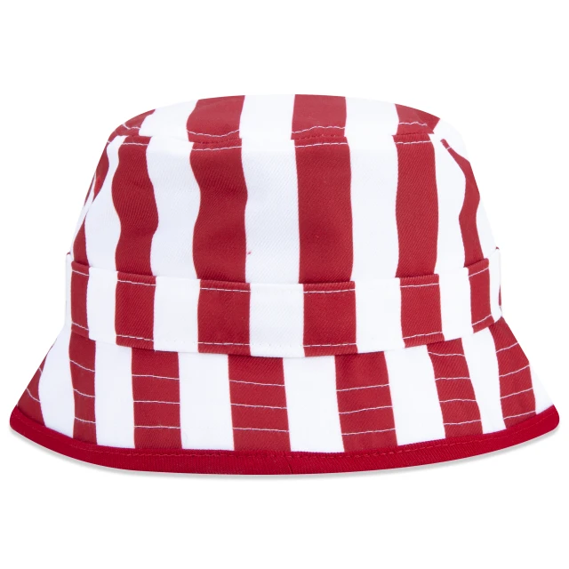 Chapéu Bucket Feminino Listrado Branco Vermelho