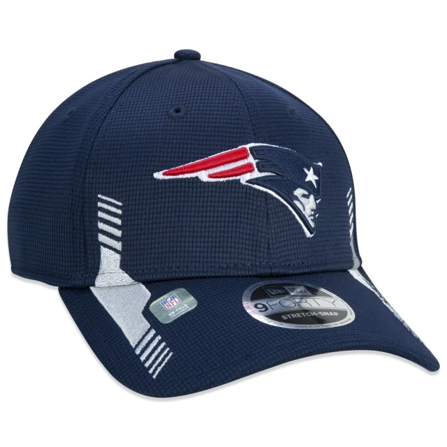 Boné 9FORTY Stretch Snap New England Patriots Sideline Cold Weather Aba Curva Azul