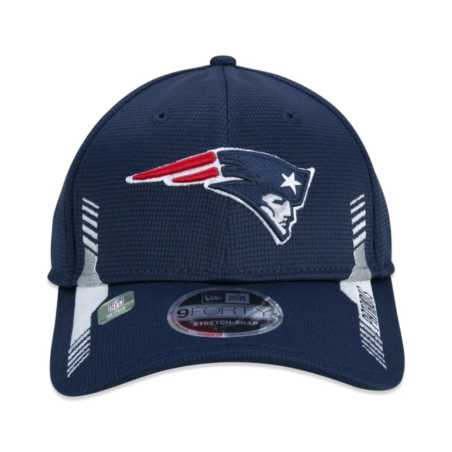 Boné 9FORTY Stretch Snap New England Patriots Sideline Cold Weather Aba Curva Azul