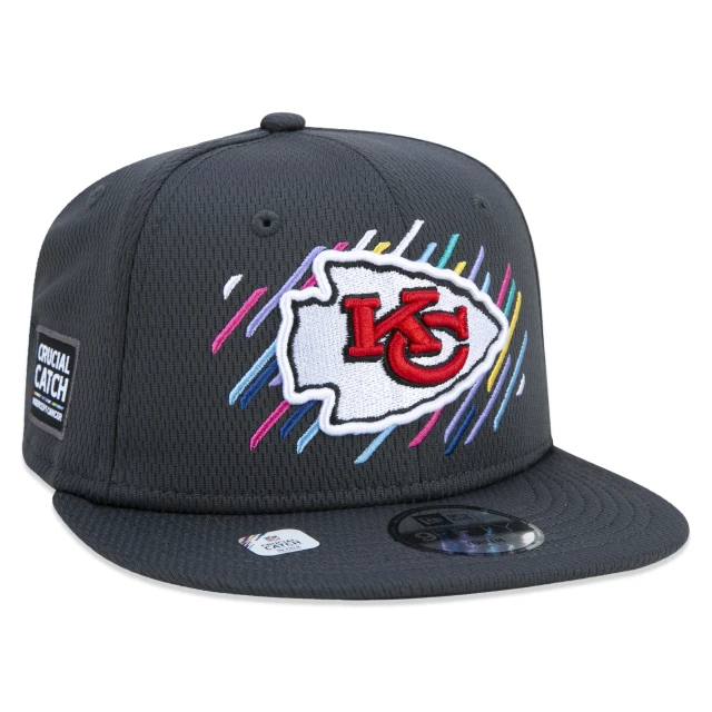 Boné Infantil 9FIFTY Kansas City Chiefs Crucial Catch Aba Reta Preto