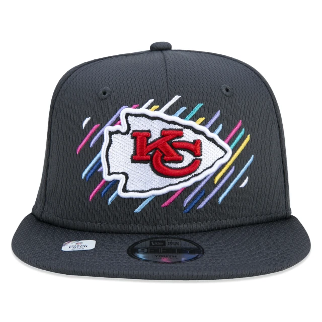 Boné Infantil 9FIFTY Kansas City Chiefs Crucial Catch Aba Reta Preto