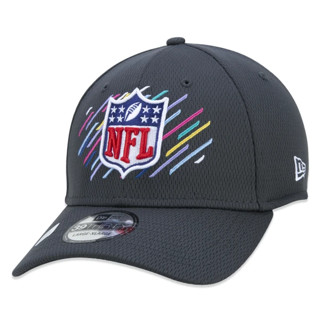 Boné 39THIRTY NFL Official Logo Crucial Catch Aba Curva Preto