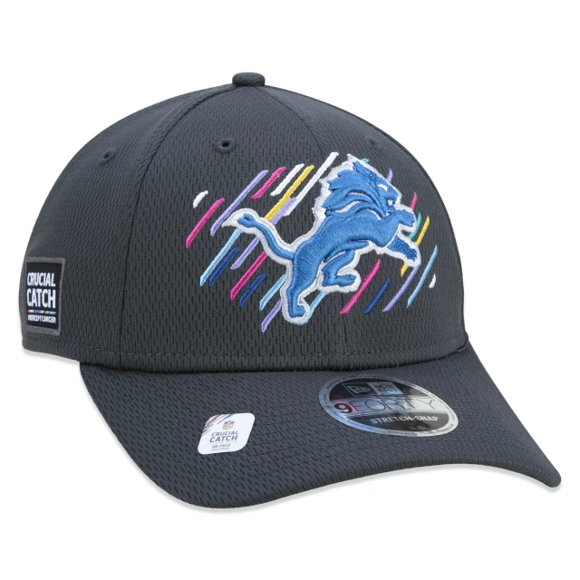 Boné 9FORTY Stretch Snap Detroit Lions Crucial Catch Aba Curva Preto