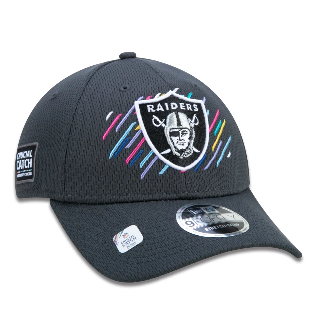 Boné 9FORTY Stretch Snap Las Vegas Raiders Crucial Catch Aba Curva Preto