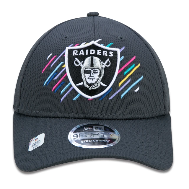 Boné 9FORTY Stretch Snap Las Vegas Raiders Crucial Catch Aba Curva Preto