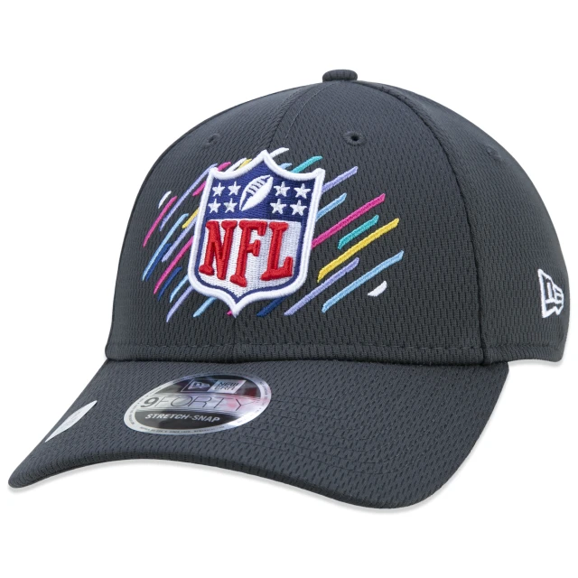Boné 9FORTY Stretch Snap NFL Official Logo Crucial Catch Aba Curva Preto