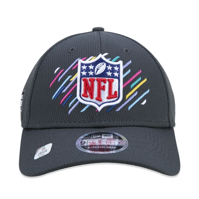 Boné 9FORTY Stretch Snap NFL Official Logo Crucial Catch Aba Curva Preto