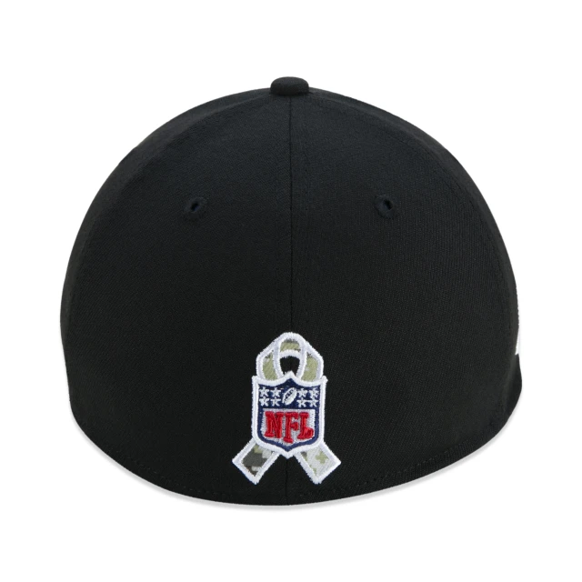 Boné 39THIRTY Stretch Fit Las Vegas Raiders Salute To Service NFL Fechado Aba Curva Preto